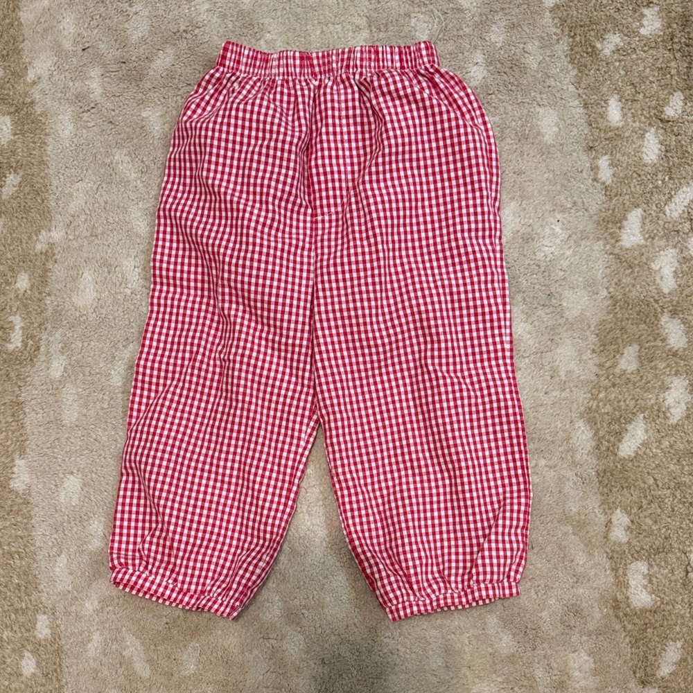 Little English Red Gingham Checkered Pants